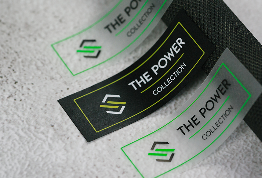 Sports look TPU brand labels from ITL's collection 