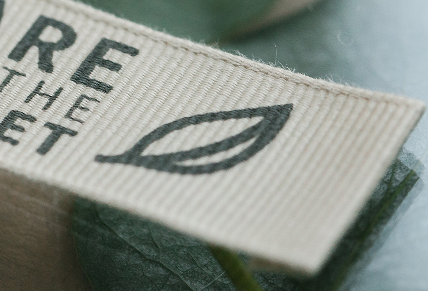 ITL's recycled woven spun poly brand label 
