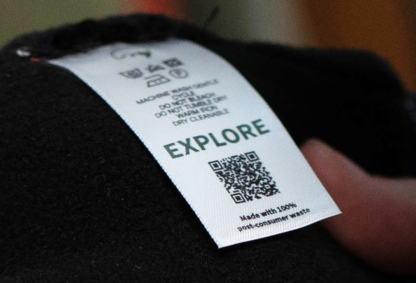 ITL's care label from their Explore collection with QR code