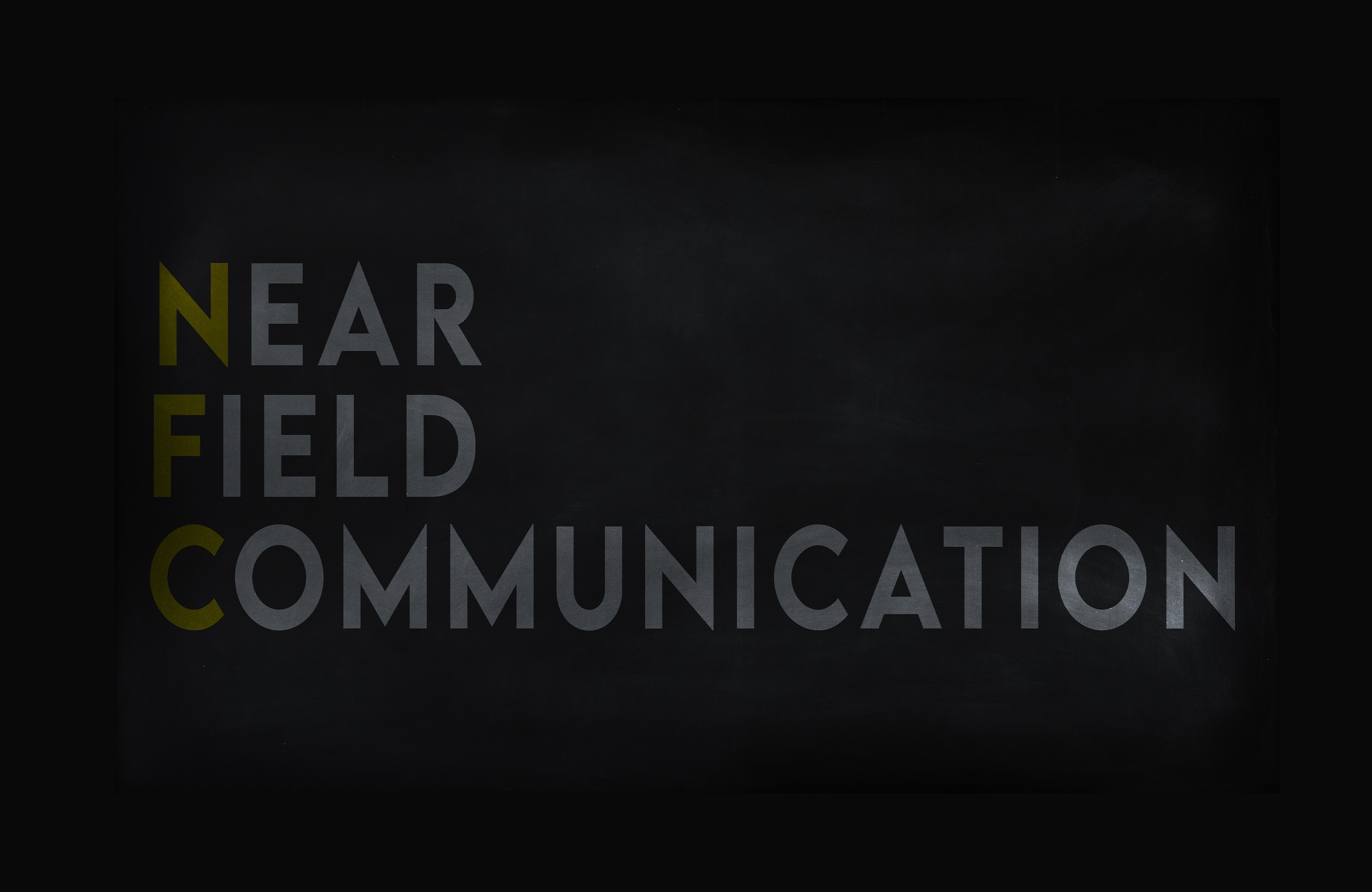 NFC Image. 
Near, Field, Communication  on a black background