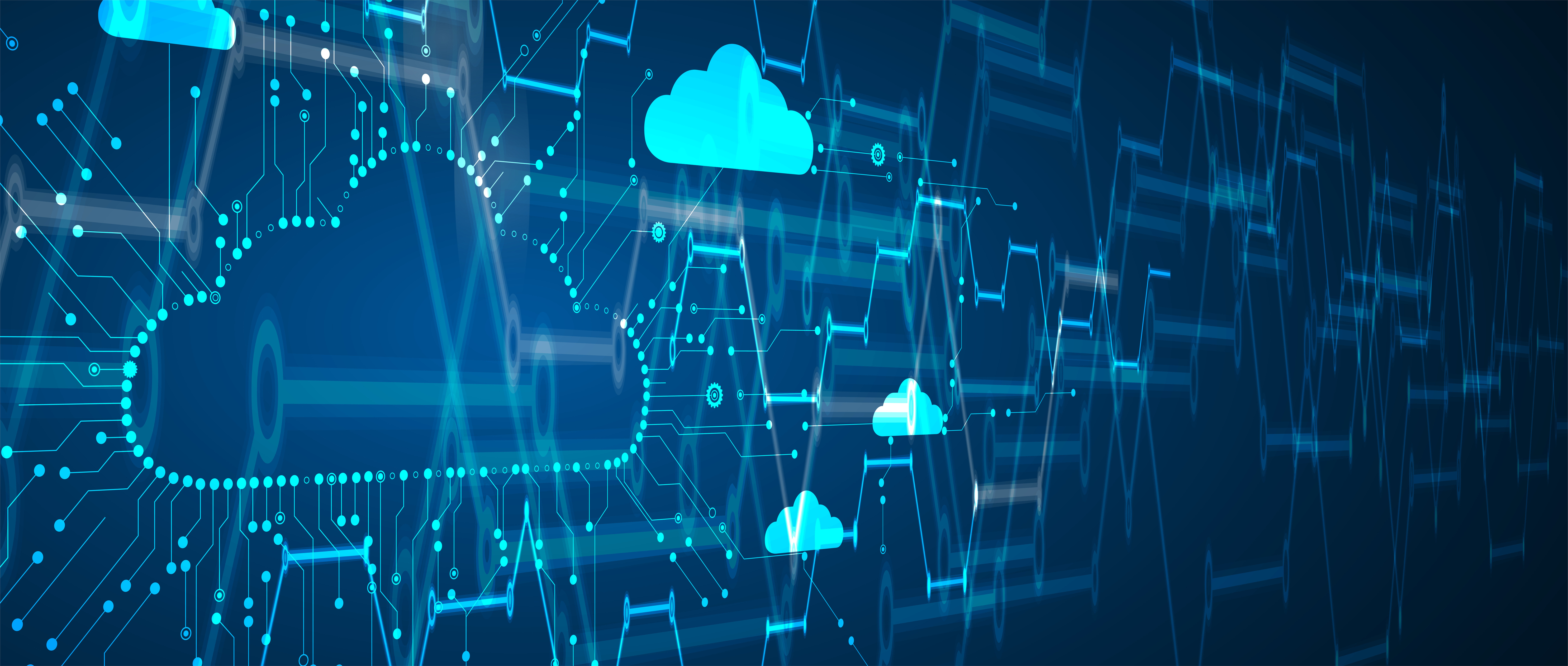 Automated ordering cloud depicting technical connections  